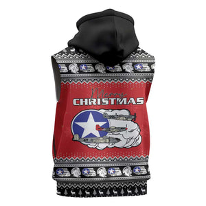Afro Christmas Tuskegee Red Tails Airmen Sleeveless Hoodie Merry Christmas - African Pride