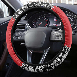 Afro Christmas Tuskegee Red Tails Airmen Steering Wheel Cover Merry Christmas - African Pride