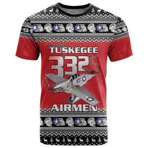Afro Christmas Tuskegee Red Tails Airmen T shirt Merry Christmas - African Pride