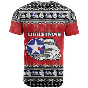 Afro Christmas Tuskegee Red Tails Airmen T shirt Merry Christmas - African Pride