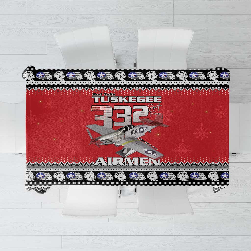 Afro Christmas Tuskegee Red Tails Airmen Tablecloth Merry Christmas - African Pride