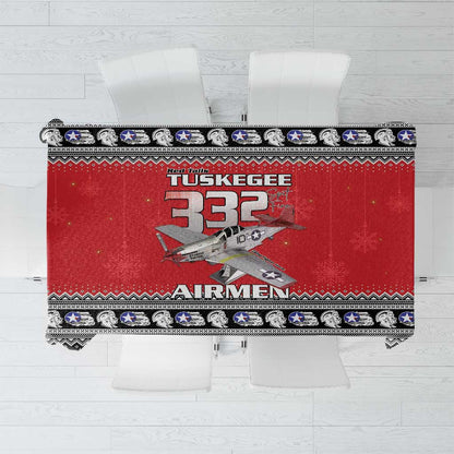 Afro Christmas Tuskegee Red Tails Airmen Tablecloth Merry Christmas - African Pride