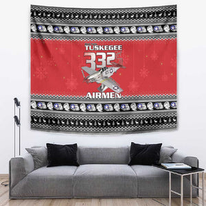 Afro Christmas Tuskegee Red Tails Airmen Tapestry Merry Christmas - African Pride