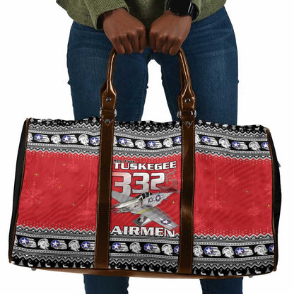 Tuskegee Red Tails Airmen Christmas Travel Bag P-51 Mustang 332nd Fighter Group