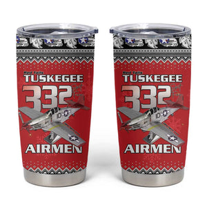 Afro Christmas Tuskegee Red Tails Airmen Tumbler Cup Merry Christmas - African Pride