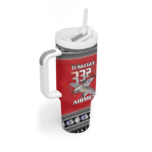Afro Christmas Tuskegee Red Tails Airmen Tumbler With Handle Merry Christmas - African Pride
