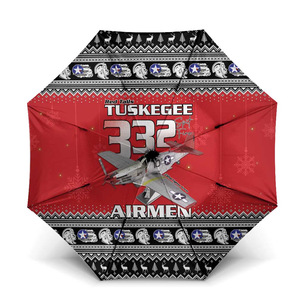 Tuskegee Red Tails Airmen Christmas Umbrella P-51 Mustang 332nd Fighter Group