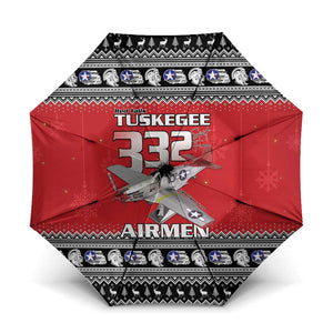 Tuskegee Red Tails Airmen Christmas Umbrella P-51 Mustang 332nd Fighter Group
