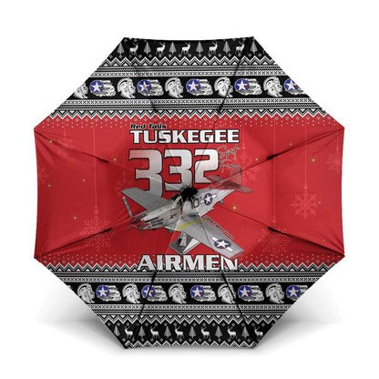 Tuskegee Red Tails Airmen Christmas Umbrella P-51 Mustang 332nd Fighter Group