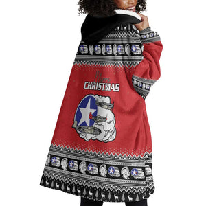 Afro Christmas Tuskegee Red Tails Airmen Wearable Blanket Hoodie Merry Christmas - African Pride