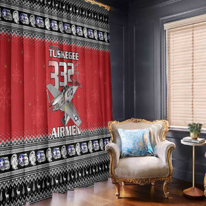 Afro Christmas Tuskegee Red Tails Airmen Window Curtain Merry Christmas - African Pride