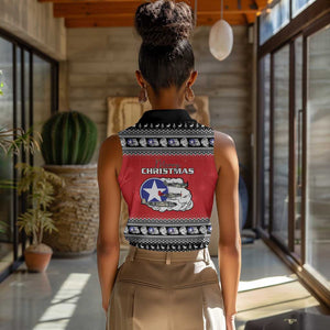 Afro Christmas Tuskegee Red Tails Airmen Women Sleeveless Polo Shirt Merry Christmas - African Pride