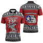 Tuskegee Red Tails Airmen Christmas Zipper Polo Shirt P-51 Mustang 332nd Fighter Group
