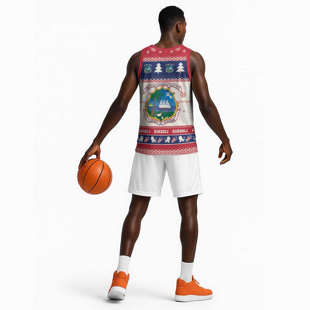 Liberia Christmas Basketball Jersey African Lion Santa - African Pride