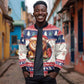 Liberia Christmas Bomber Jacket African Lion Santa