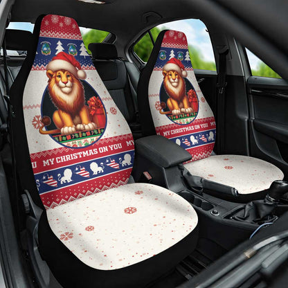 Liberia Christmas Car Seat Cover African Lion Santa