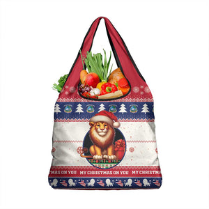 Liberia Christmas Grocery Bag African Lion Santa