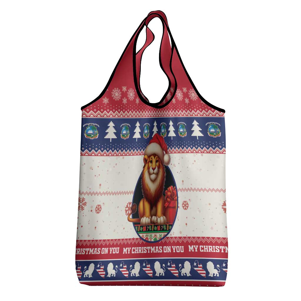 Liberia Christmas Grocery Bag African Lion Santa