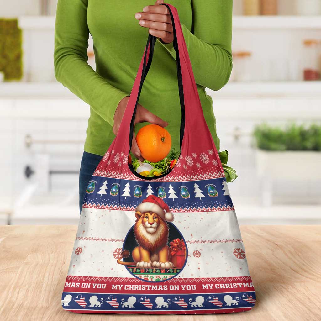Liberia Christmas Grocery Bag African Lion Santa