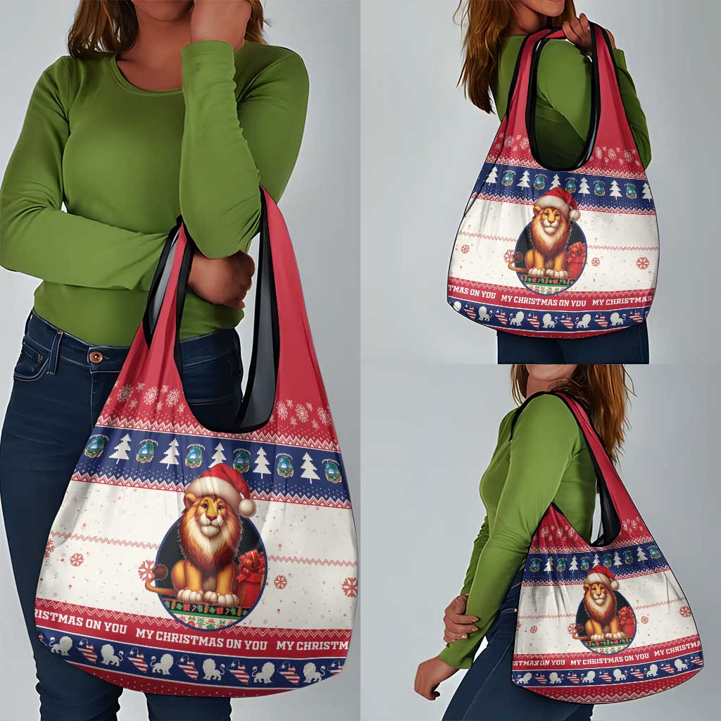 Liberia Christmas Grocery Bag African Lion Santa