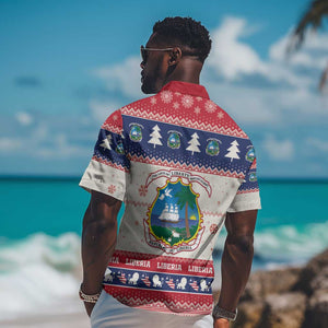 Liberia Christmas Hawaiian Shirt African Lion Santa