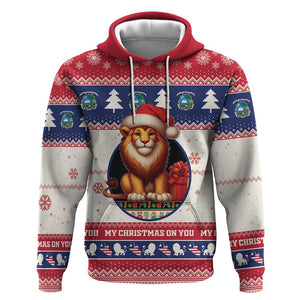 Liberia Christmas Hoodie African Lion Santa