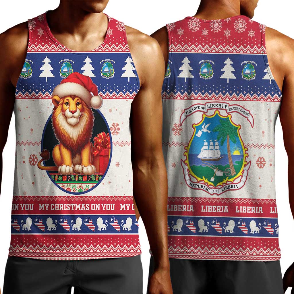 Liberia Christmas Men Tank Top African Lion Santa