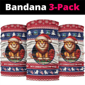 Liberia Christmas Neck Gaiter African Lion Santa LT15