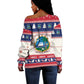 Liberia Christmas Off Shoulder Sweater African Lion Santa