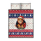 Liberia Christmas Quilt Bed Set African Lion Santa