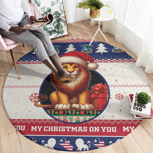 Liberia Christmas Round Carpet African Lion Santa