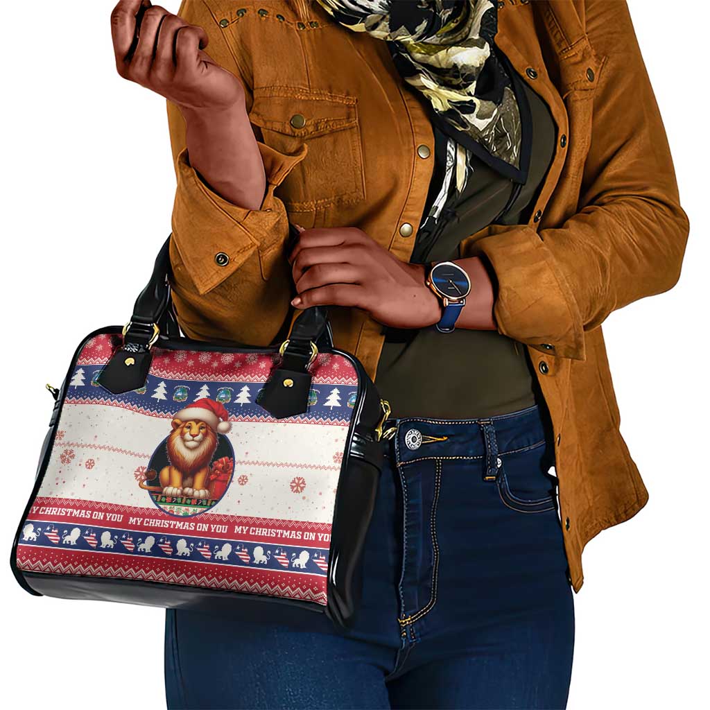 Liberia Christmas Shoulder Handbag African Lion Santa