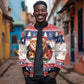 Liberia Christmas Sleeve Zip Bomber Jacket African Lion Santa