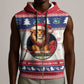 Liberia Christmas Sleeveless Zip Hoodie African Lion Santa - African Pride