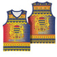 Afro Chad Christmas Basketball Jersey Coat Of Arms With African Pattern - African Pride