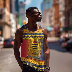 Afro Chad Christmas Men Tank Top Coat Of Arms With African Pattern