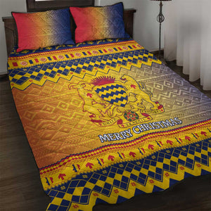 Afro Chad Christmas Quilt Bed Set Coat Of Arms With African Pattern