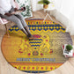 Afro Chad Christmas Round Carpet Coat Of Arms With African Pattern