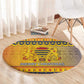 Afro Chad Christmas Round Carpet Coat Of Arms With African Pattern