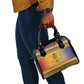 Afro Chad Christmas Shoulder Handbag Coat Of Arms With African Pattern