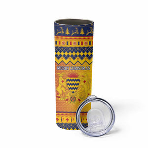 Afro Chad Christmas Skinny Tumbler Coat Of Arms With African Pattern