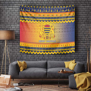 Afro Chad Christmas Tapestry Coat Of Arms With African Pattern