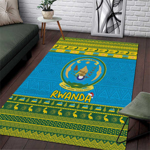 Afro Rwanda Christmas Area Rug Noheli Nziza Coat Of Arms - African Pattern
