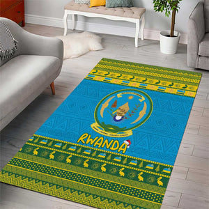 Afro Rwanda Christmas Area Rug Noheli Nziza Coat Of Arms - African Pattern