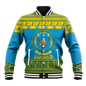 Afro Rwanda Christmas Baseball Jacket Noheli Nziza Coat Of Arms - African Pattern