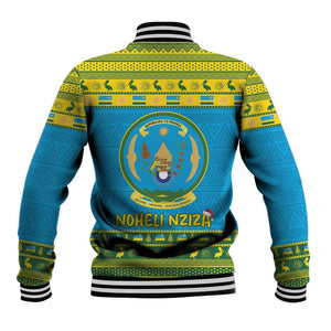 Afro Rwanda Christmas Baseball Jacket Noheli Nziza Coat Of Arms - African Pattern