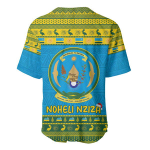 Afro Rwanda Christmas Baseball Jersey Noheli Nziza Coat Of Arms - African Pattern