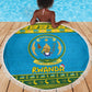 Afro Rwanda Christmas Beach Blanket Noheli Nziza Coat Of Arms - African Pattern