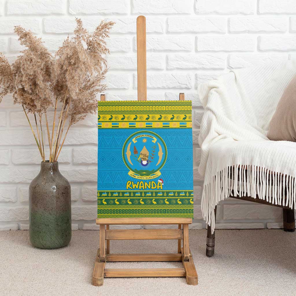 Afro Rwanda Christmas Canvas Wall Art Noheli Nziza Coat Of Arms - African Pattern