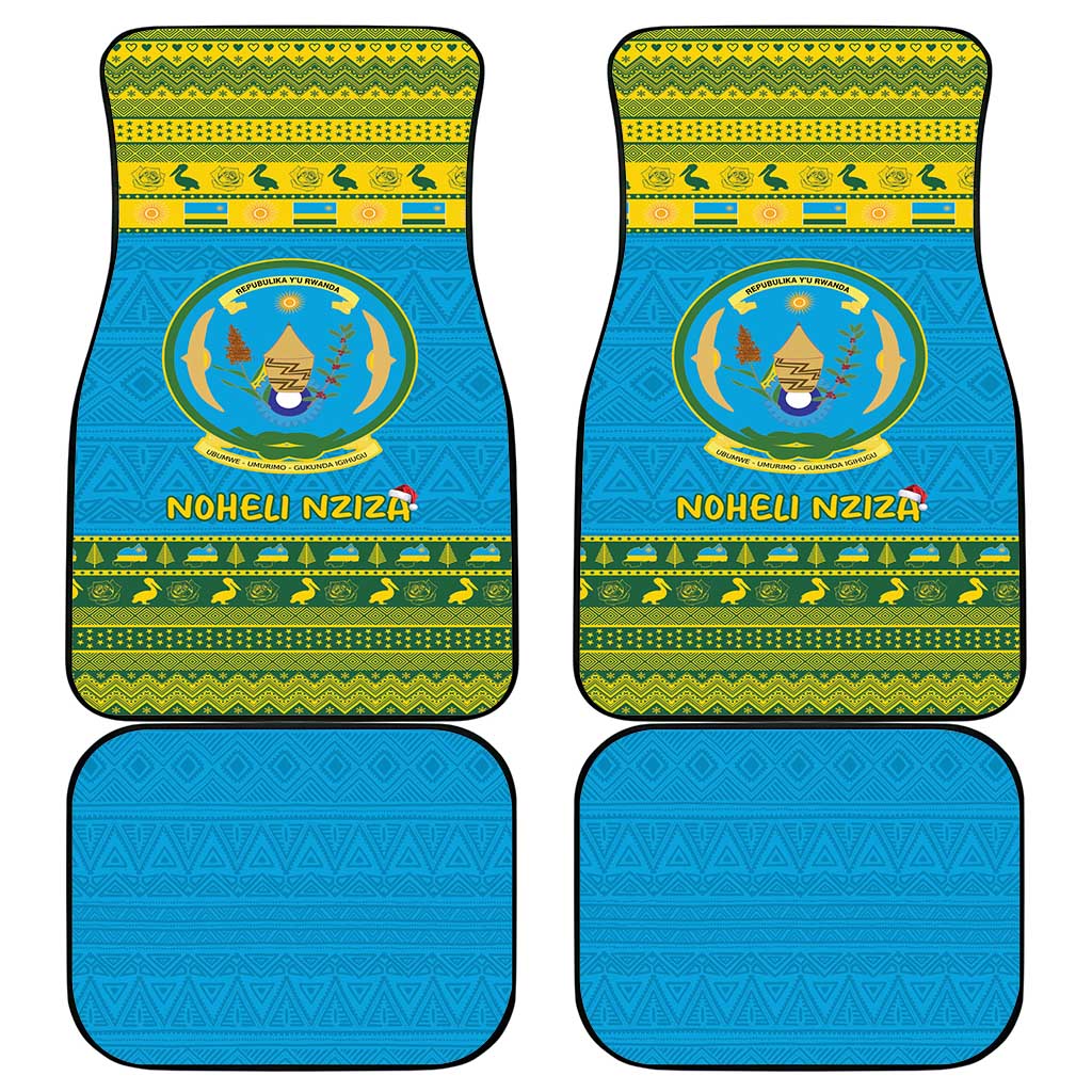 Afro Rwanda Christmas Car Mats Noheli Nziza Coat Of Arms - African Pattern